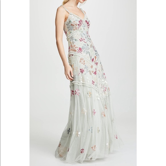 Needle & Thread Dresses & Skirts - Needle & Thread Sequin Gown in Pistachio